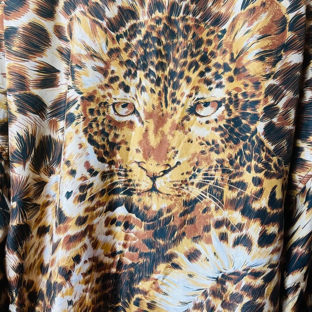 FUDA Int'l Women's Silk Vintage Leopard Bomber Jacket Size XXL - Picture 9 of 14